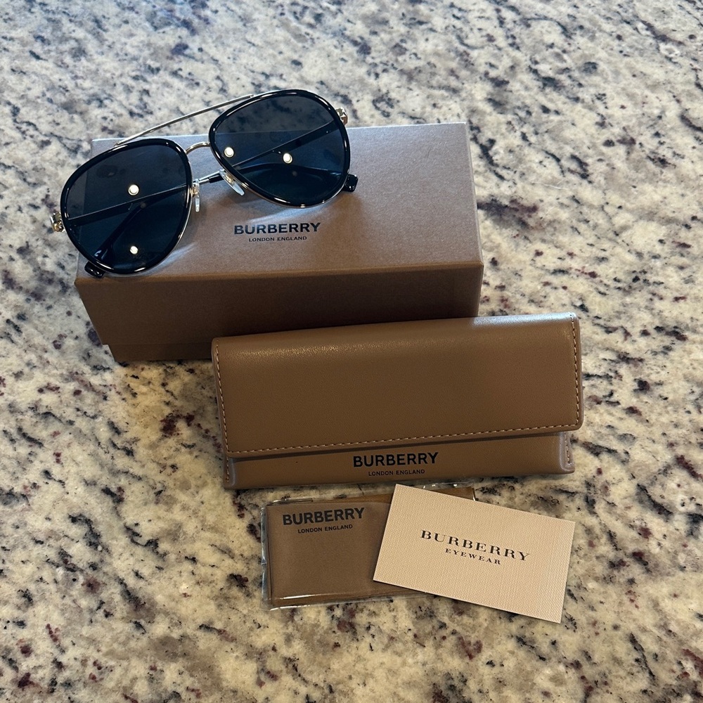 Burberry Black Aviator Sunglasses